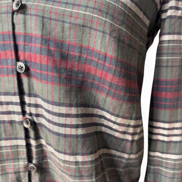 Madewell XS Plaid Button Front Cotton Blouse Long Sleeve Top Casual Fall Shirt - Picture 7 of 7
